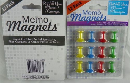 12 Pack Large push pin shaped magnets Red Blue Green Yellow