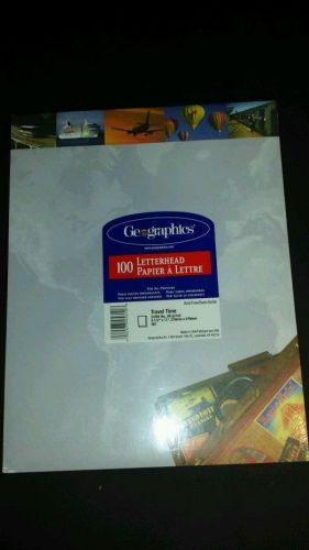 Geographics Travel Time Letterhead 100 Sheets - 24/60 lb 8 1/2&#034; x 11&#034; Paper