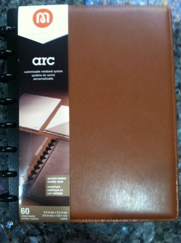 Arc Brown Leather Junior Notebook M by Staples (similar to Levenger Circa) NEW!