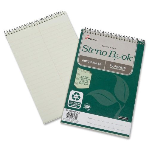 Skilcraft gregg ruled recycled steno notebook - 80 sheet - 16 lb - (nsn6116427) for sale