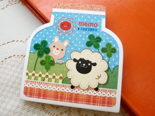 1X Sheep &amp; Friend Colorful Memo Note Scratch Pad Doodle Message Book Stationery