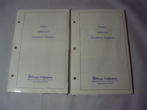 Lot of 2 Payne Publishers Address Book Refill Pages TPA-2RB NIP