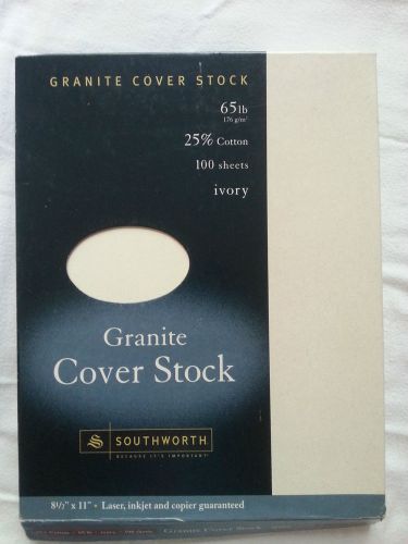 Southworth Granite Cover Stock 65 Lb 25% Cotton 90 Sheets Laser, Inkjet, Copier