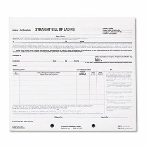 Rediform Bill of Lading Short Form, 3-Part Carbonless, 250 Forms (RED44301)