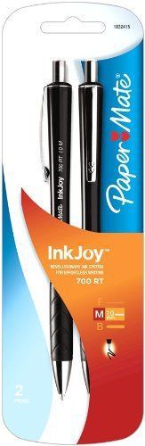Paper Mate InkJoy 700RT Retractable Medium Point Black Barrel Advanced Ink Pens