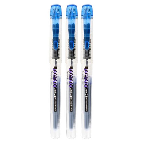 Platinum Preppy Fountain Pen, Fine Point - Blue (Pack of 3)