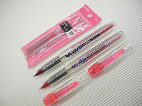 Pink Platinum Preppy 0.3mm&amp;0.5mm Stainless Fountain Pen w/cap free 4 cartridge