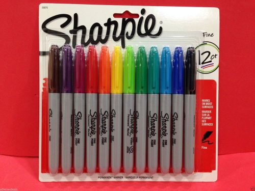 12 sharpie fine point permanent markers assorted color 30075 new for sale