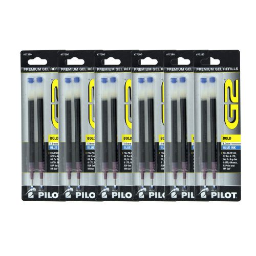 12 Pilot G2 Dr. Grip Gel/Ltd ExecuGel Rollerball Gel Pen Refill Bold Blue Ink
