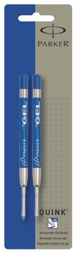 Parker Ball Pen Gel Refill - Medium Point - Blue - 2 / Pack (30526PP)