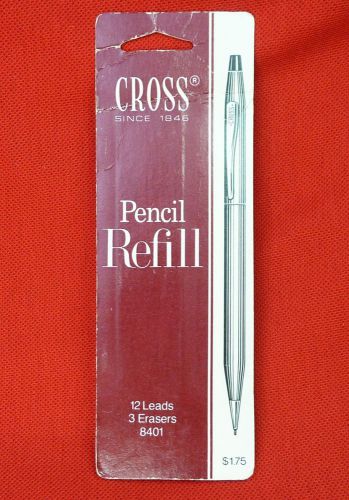 Cross Pencil Refill Kit 12 Leads 3 Erasers #8401 .9mm New Old Stock in Package