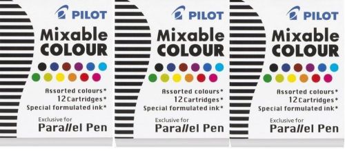 Pilot Parallel Pen Refill Assorted Ink 12 Pack x 3 PACKS