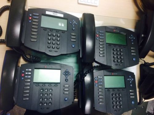 Lot of 6 polycom soundpoint ip 500cs ip sip desk phone w/ cables stands no adapt for sale