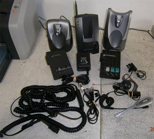 Lot of Assorted Plantronics items - Bases, headsets and more