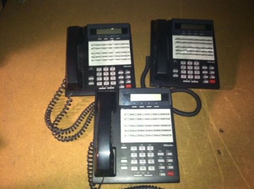Nitsuko 92763 display phones (124i 384i 28i) 18b hf w/sk disp (((lot of three))) for sale