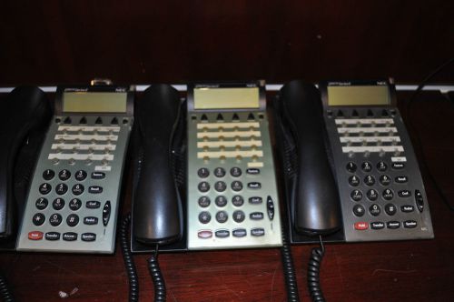 Lot of 3 NEC Dterm Series E DTP-16D-1 Display Business Telephones