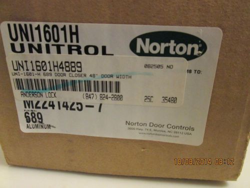 New norton unitrol uni1601h x 689 aluminum finish hold open uni1601 door closer for sale