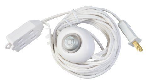 New woods 10203w extension cord with lighted foot switch  white  15-foot for sale