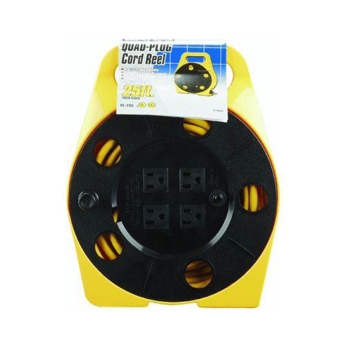 Multi-Plug Cord Reel 4 outlets Bayco 25 feet 10 amps fast shipping new!