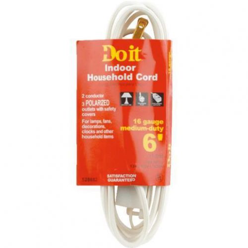 6&#039; 16/2 WHITE EXT CORD IN-PT2162-06X-WH
