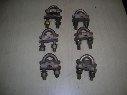 Lot of 6 bronze ground clamps 3/4 inch ground rod to # 2 cable
