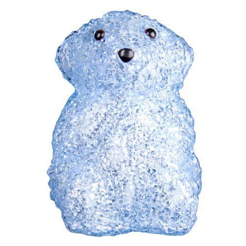 Xepa ehx-ab1-blu xepa led illuminated acrylic baby polar bear sculpture in uprig for sale