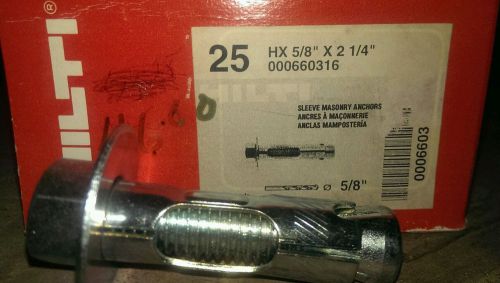 Hilti concrete sleeve anchor 5/8 x 2 1/4 box of 25 for sale