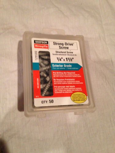 Simpson Strong-Tie, SDS Structural Screw, Ext, 1/4&#034; X1 1/2&#034;, No Pre-Drilling(50)
