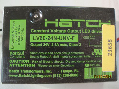 60W Hatch LED Driver 120/277 VAC 0.65A/0.28A In / 24 VDC 2.5A Out LV60-24N-UNV-F