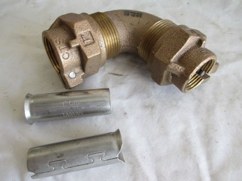 1&#034; CTS Brass Pack Joint Compression 1/4 Bend for Water Service - #313-217 - NEW