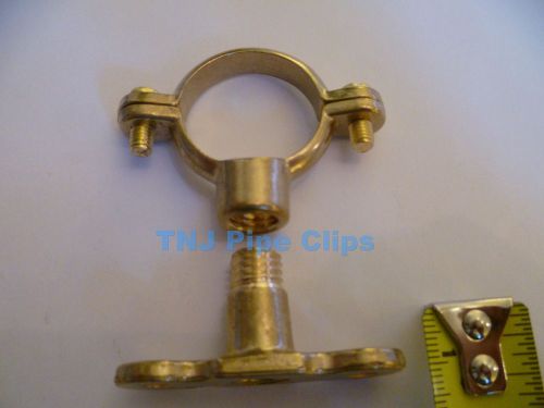 10 x 28mm Brass Single Munsen Ring &amp; Male Backplate - Pipe Clips
