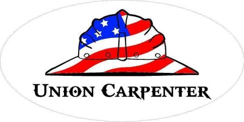 3 - Union Carpenter US Flag Hard Hat Oilfield Toolbox Helmet Sticker H265