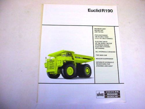 Euclid R190 Hauler Truck Literature