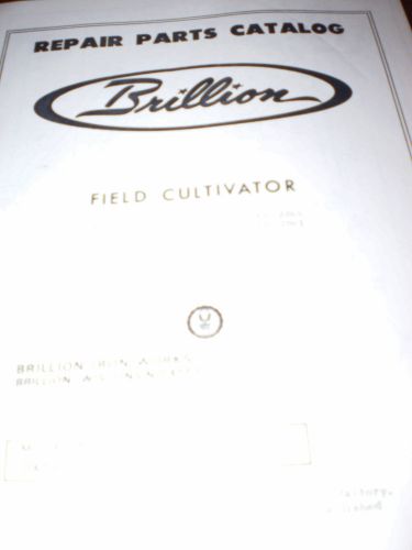Brillion Field Cultivator Models FC-1266/1261/2066/2061 Parts Catalog 1981