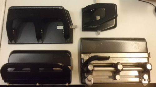 Lot of 4 office crafts 3 &amp; 2 hole punch 8 1/2&#039;&#039; paper used great conditon for sale
