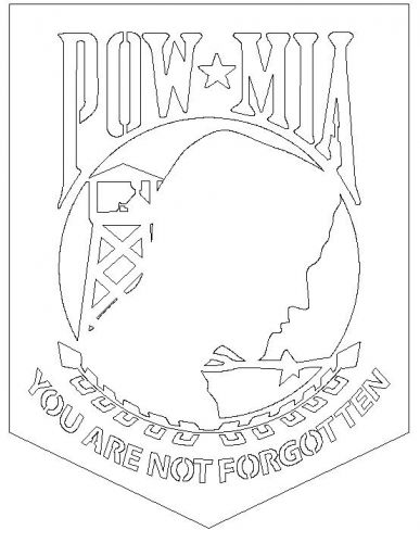 POW-MIA soldier image DXF file for CNC laser, plasma cutter,or router