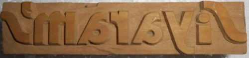 Vintage printer letterpress wood block type siyaram&#039;s ad crafted in india s1175 for sale