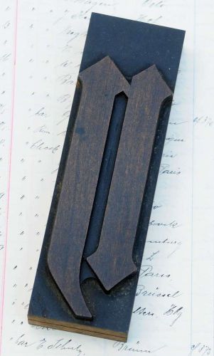 letter: y  rare blackletter wood type printing block 5.71&#034; woodtype letterpress