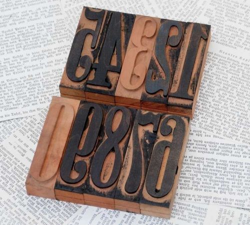 0-9 numbers letterpress wood printing blocks type woodtype wooden Vintage 456