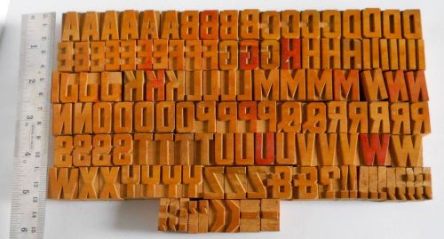 127 piece Vintage Letterpress wood wooden type printing blocks 20mm mint#wb11