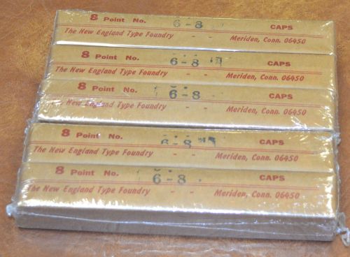 LETTERPRESS METAL TYPE, #6-8 pt. New England Type Foundry, 5 pkgs CAPS
