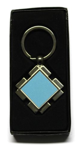 DIAMOND SHAPE  METAL KEYRING WITH SUBLIMATION PRINT INSERT FOR HEAT PRESS A22