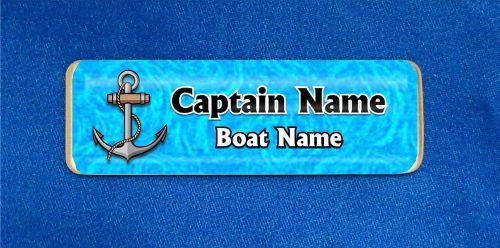 Anchor Custom Personalized Name Tag Badge ID Captain Boat Sailing Ship Marine