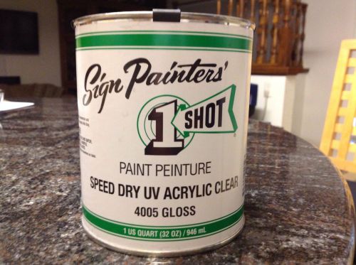 1-shot, 4005 gloss, speed dry uv acrylic clear, paint peinture, 1 quart, for sale
