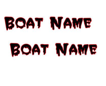 Boat Lettering 5&#034; Custom Boat Name 2 Color Set(2) Post