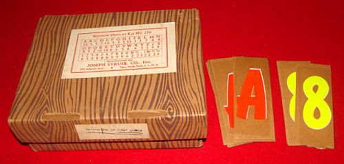 Vintage Box Press-On Letters &amp; Numbers for Supermarket Store Window Advertising
