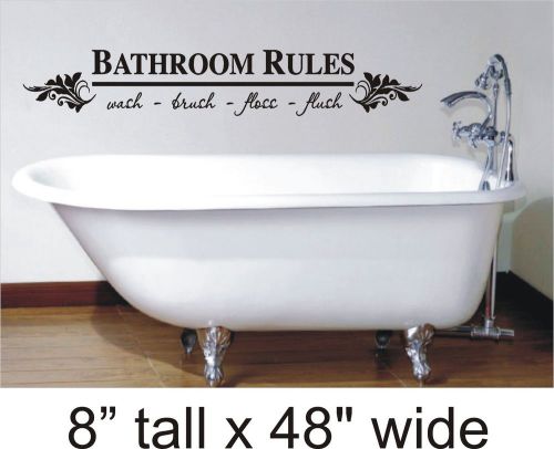 2X Bathroom Rules Toilet Bathroom Creative Wall Vinyl Sticker Decal Art-1468
