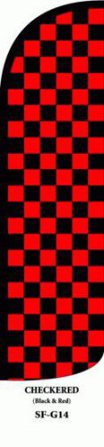 BLACK &amp; RED CHECKER Windless Full Sleeve Super Feather Flag - Banner/Pole/Spike