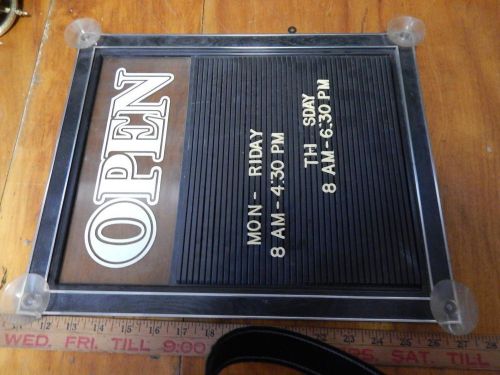 Nu-dell open and closed sliding sign w/ some letters &amp; numbers! window display! for sale