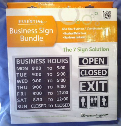 ESSENTIAL BUSINESS SIGN BUNDLE GREEN LIGHT INNOVATIONS NIB LETTERS HOURS CHANGE